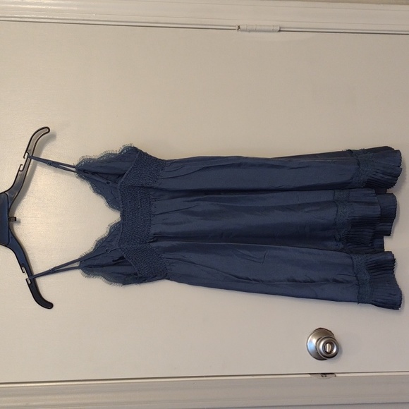 NEW Vintage 2008 Forever 21 French Blue Silk Slip Dress size Small - Picture 7 of 15